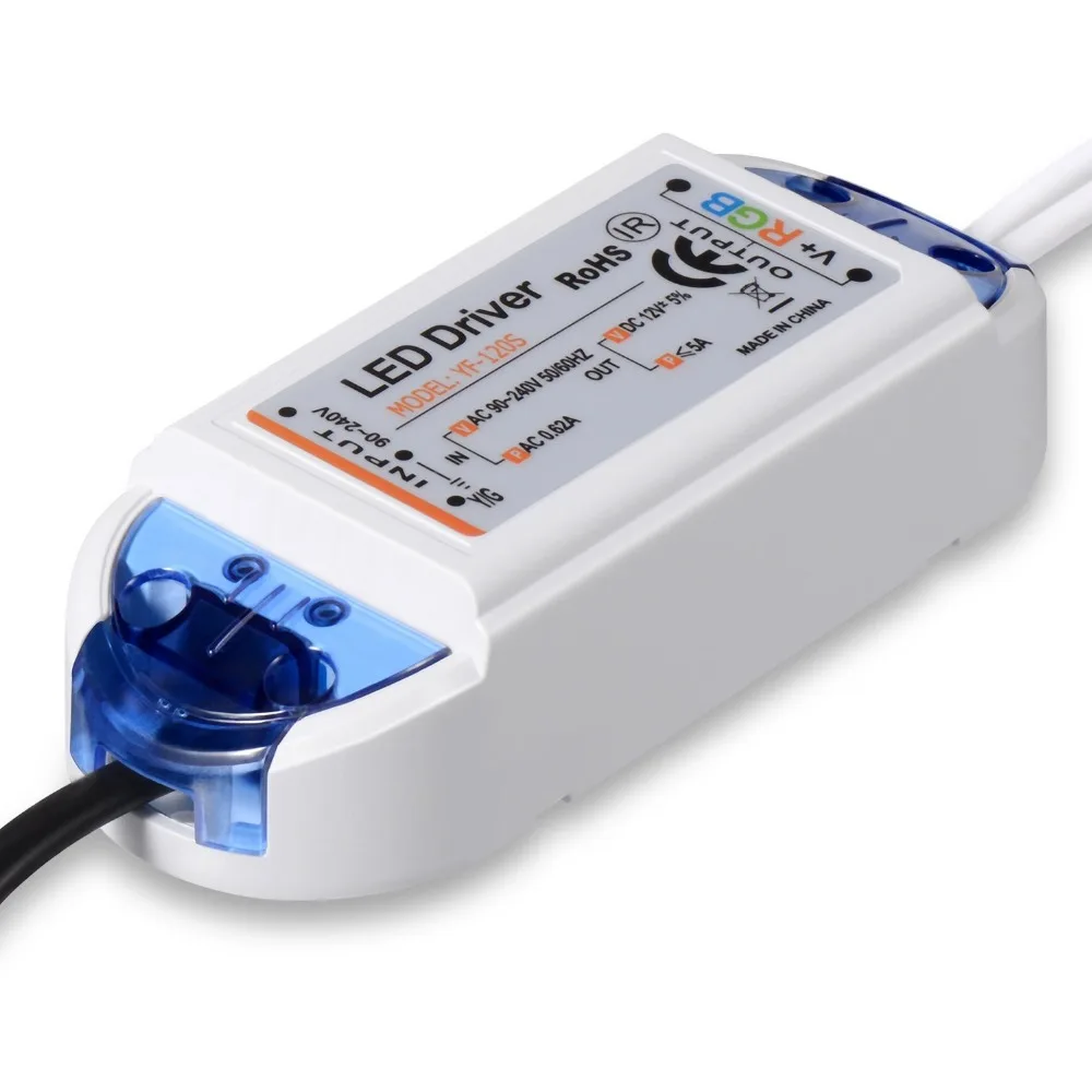 

60W LED Driver DC12V 5A For LEDs Power Supply RGB 24Key+Remote controller+4Pins Connector Light Transformers For LED Strip