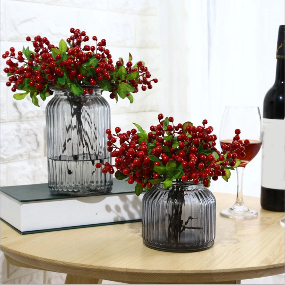 

1pcs Artificial Flowers Berry Latex Real Touch Fruits Wedding Party Decor Simulation Flowers Xmas Home Garden Artificial Plant