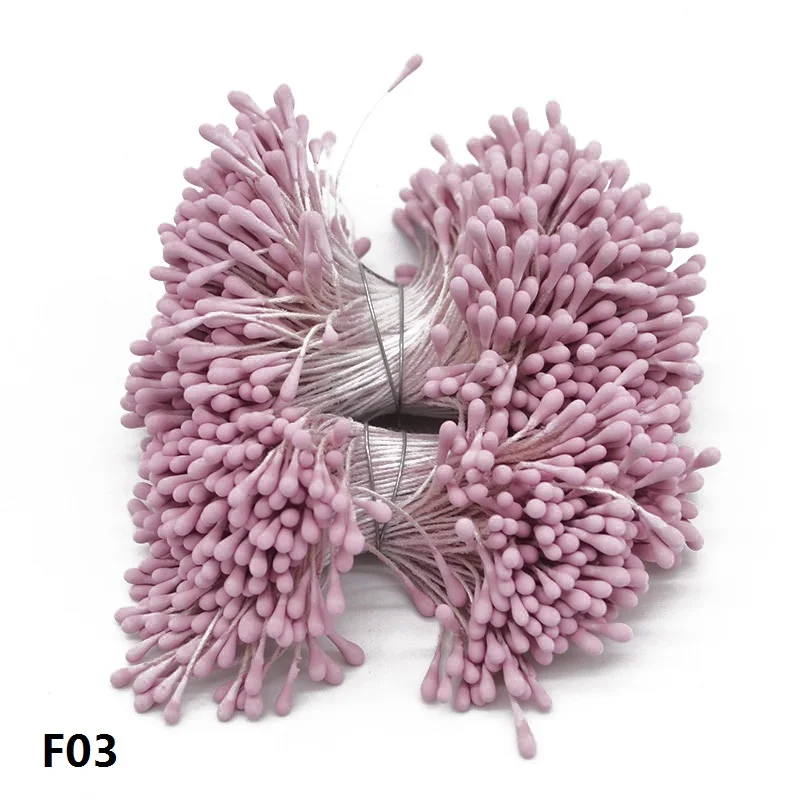 400 шт 1,5 мм мини Двойные головки тычинки ручной работы Искусственные цветы Pistil для свадебной вечеринки украшения дома сделай сам скрапбук ремесло - Цвет: F03