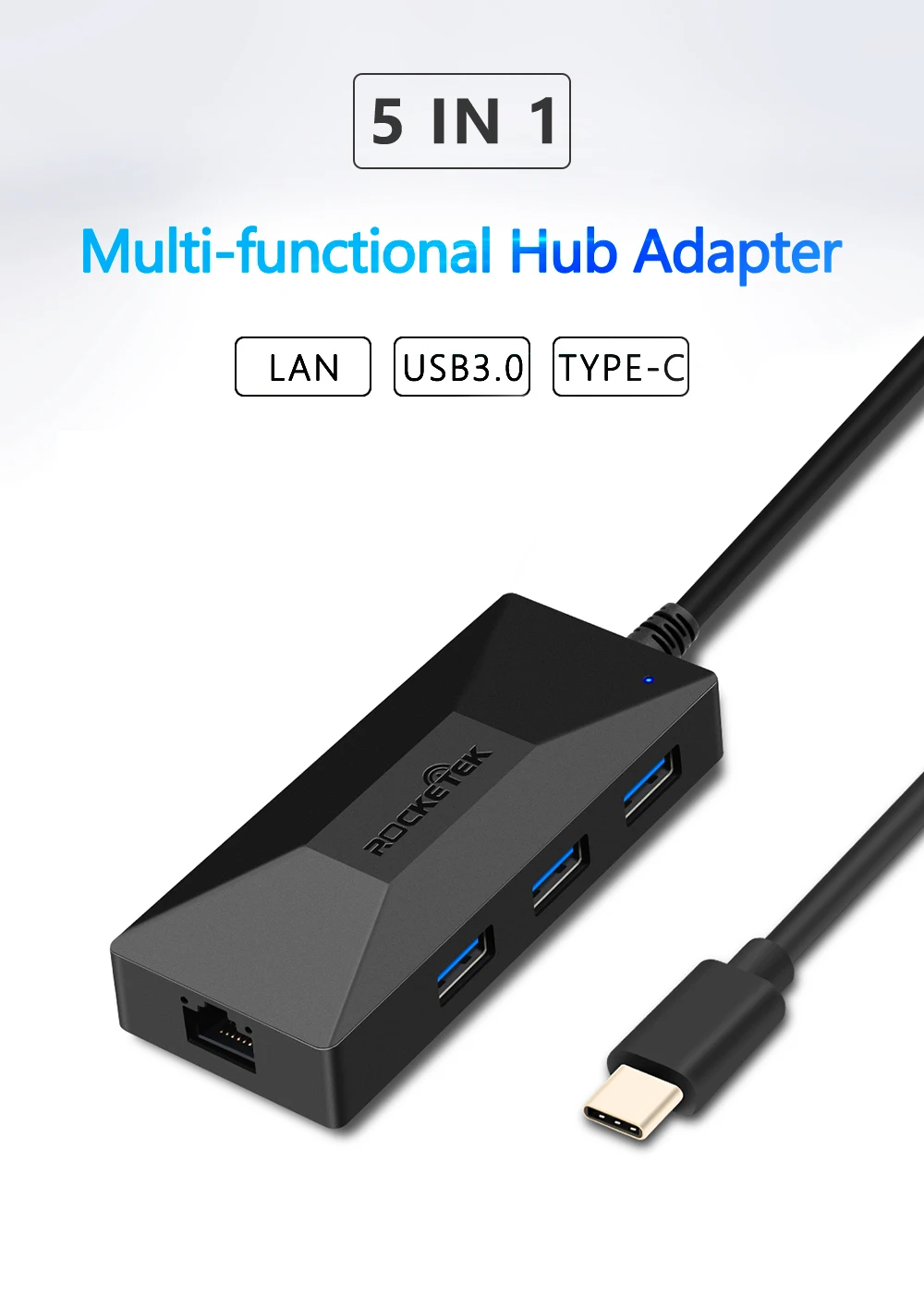 Rocketek type-C USB type c гигабитный Ethernet адаптер 1000 Мбит/с концентратор 3,0 Lan Проводная сетевая карта Rj45 порт USB разветвитель для компьютера