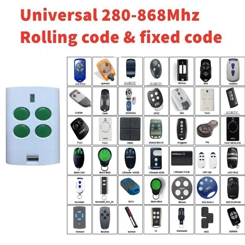 

Universal multi frequency Remote Control rolling code and fixed code Garage door opener clone duplicator 7.0
