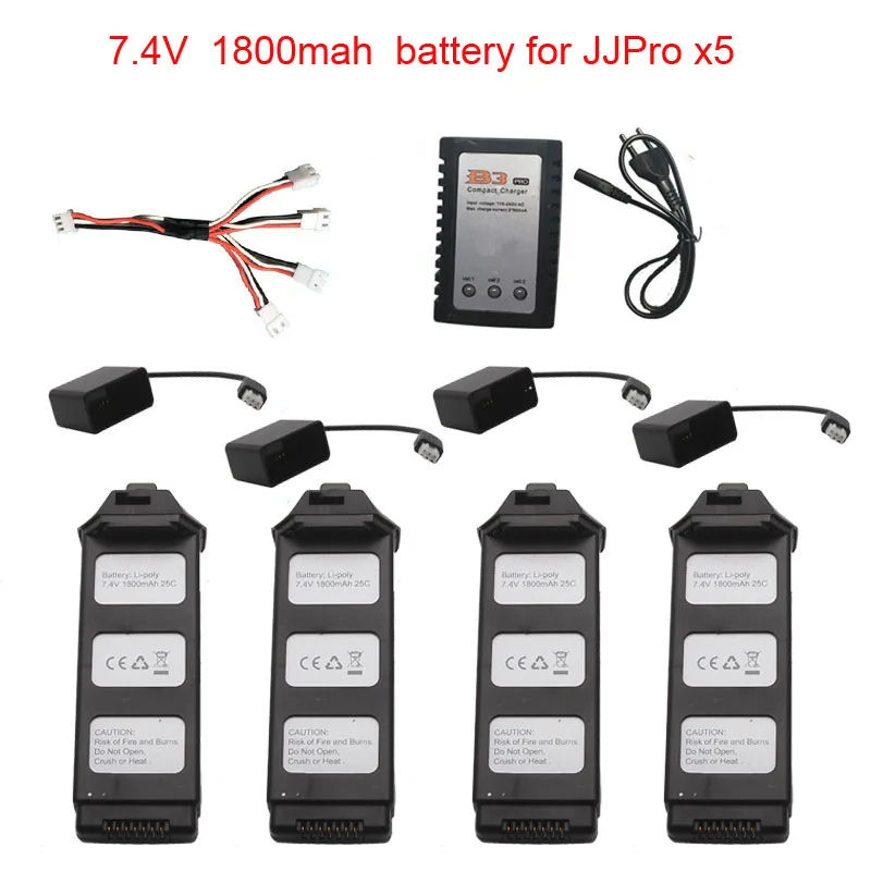 

Original 7.4V 1800mAh Lipo Battery for JJRC JJPRO X5 RC Drone 5G GPS WIFI FPV Quadcopter Max 18 Min Spare Parts Accessories