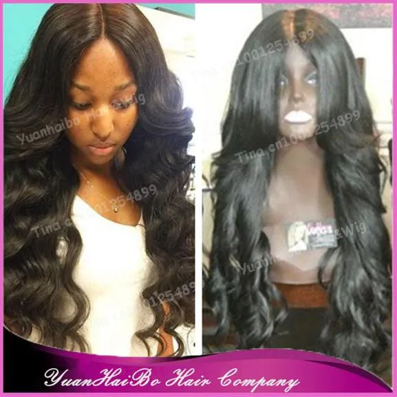 

Super Quality! 26" #1b virgin brazilian hair loose wave front lace wigs for black women Free shipping
