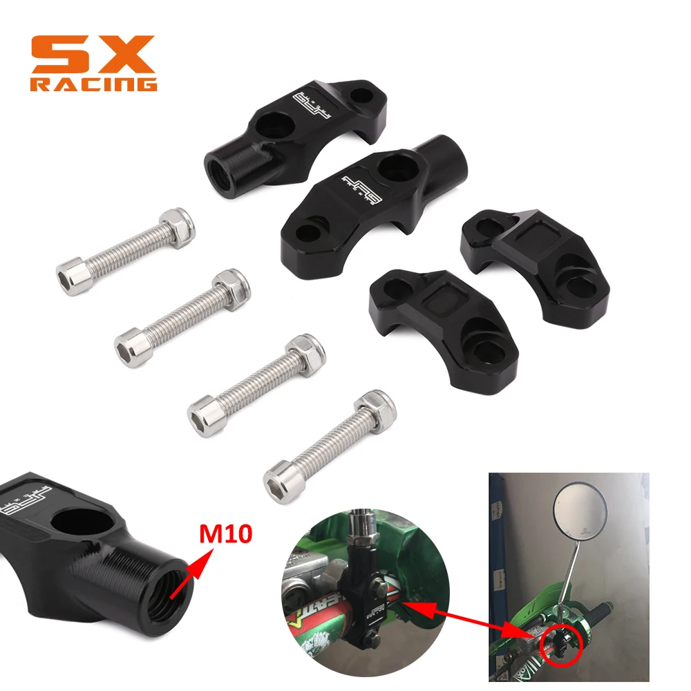 Мотоцикл руль зеркало крепление блока вращающийся бар зажим для M10x1.25 7/" ручной резьбы зеркала заднего вида KTM EXC SX XC YZ WR