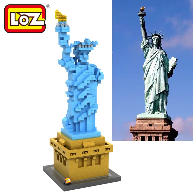 

Loz Diamond Blocks World Famous Architecture Statue Of Liberty Mini 3D Model Building Blocks DIY Assembly Bricks Toy for Kids