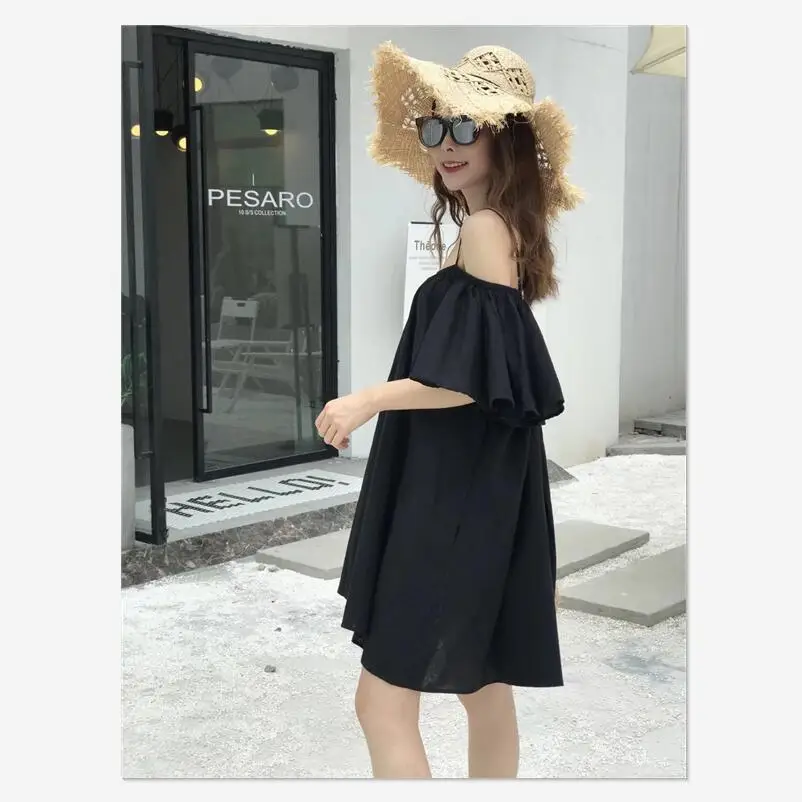 Womens-Thin-Strap-Dress-Slash-Neck-Above-Knee-Ruffled-Short-Sleeve-Vestidos-Mujer-Off-shoulder-Cotton-Beach-Summer-Dresses-Female-2018 (2)