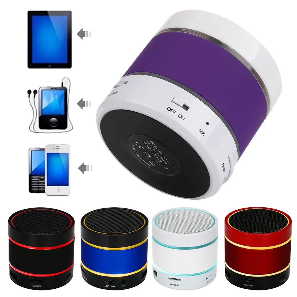 

Portable LED Bluetooth Wireless Speaker Portable And Rechargeable TF Card For iPhone Multiple Color Simple And Fashion R0404