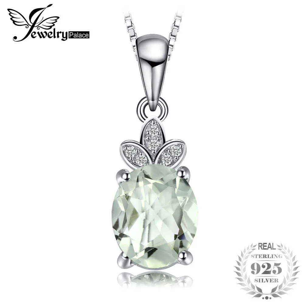 Jewelrypalace классический 1.8ct натуральный зеленый Аметист Белый Рок Кварц подвеска
