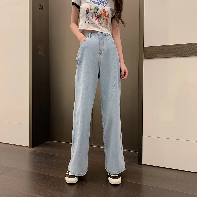 

JUJULAND New Fashion 2019 Plus Size Jeans Woman Pockets Denim Ladies High Waist Blue Jeans Women Pants Female Trousers 66163