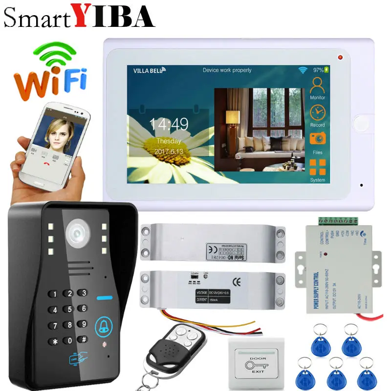 Видеодомофон SmartYIBA 7 дюймовый белый монитор Wi Fi беспроводной видеодомофон