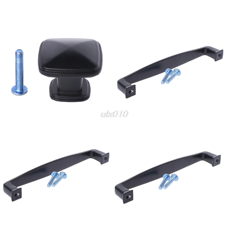 Furniture Handle Cabinet Knob and Handle Black Kitchen Door Cupboard Wardrobe Drawer Pull Handle Furniture Fittings 96128160mm