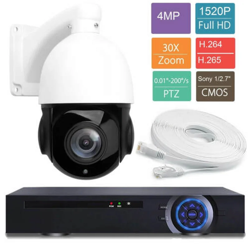 Купольная IP камера SONY CMOS ONVIF 4K NVR 4 МП 30 кратный оптический зум дюйма PTZ|Система