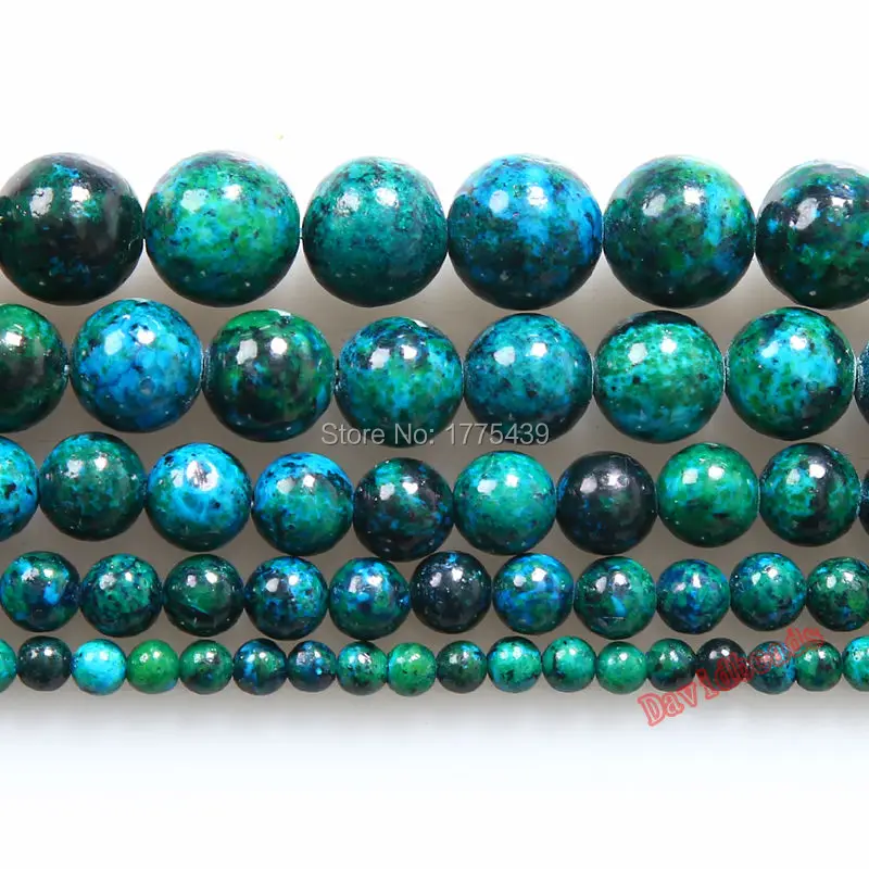 

Free Shipping Natural Stone synthetic Chrysocolla Round Loose Beads 16" Strand 4 6 8 10 12 14MM Pick Size For Jewelry Making