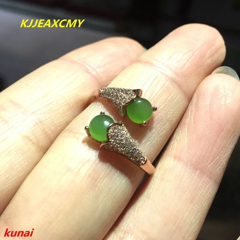 KJJEAXCMY fine jewelry 925 серебро инкрустированное натуральным нефритом кольцо ювелирные изделия gk