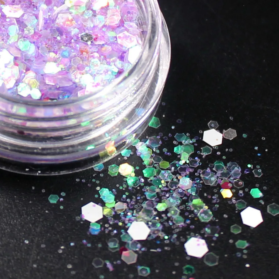 1 коробка фиолетовая Снежная голографическая блестящая Бриллиантовая 15 цветов