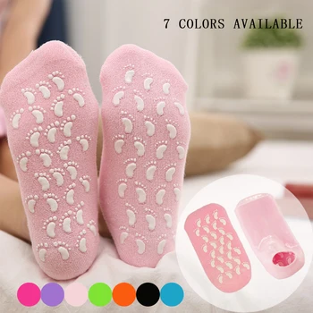 

Hot Sale 7 Colors Gel Spa Feet Socks Sleeve Essential Oil Anti-cracking Sleeve Crack Socks Hydrating Tender Foot Health Care