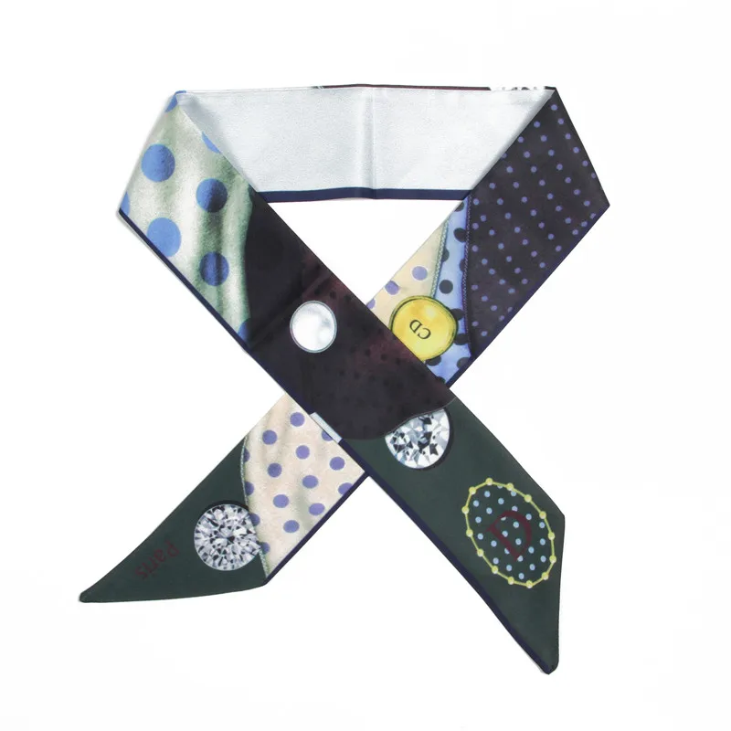 Бренд Yilian, 26 букв, шарф, дизайн, принт, женский шелковый шарф, модная повязка на голову, маленькая сумка для галстука, обтягивающий шарф с созвездием, SC197 - Цвет: D