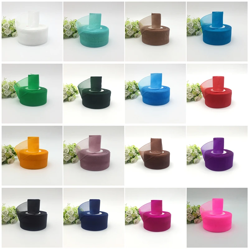 

5 yards 2" 50mm Ribbon Wedding Party Decoration Organza Ribbon Gift Wrapping Hair Bows DIY Christmas Ribbon