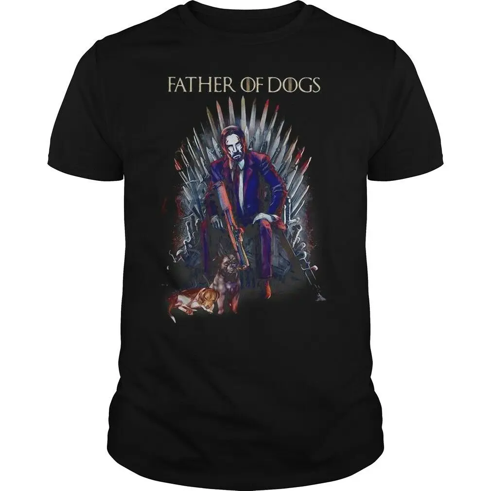 

Game Thrones John Wick Father Dogs T Shirt Men Black Short Sleeve Cotton Hip Hop T-Shirt Print Tee Shirts Top Tee Plus Size