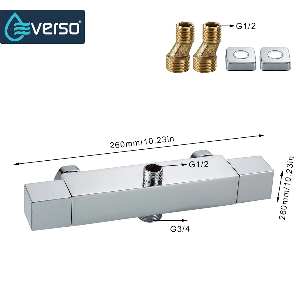 EVERSO термостатический смесительный клапан для ванной Душевой набор Термостатический контроль душевой кран смеситель для душа
