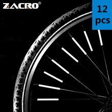 Zacro 12 шт. велосипедный горный велосипед для езды на велосипеде обод колеса спиц Крепление зажим Предупреждение льный светильник Светоотражающая полоса для улицы 78 мм