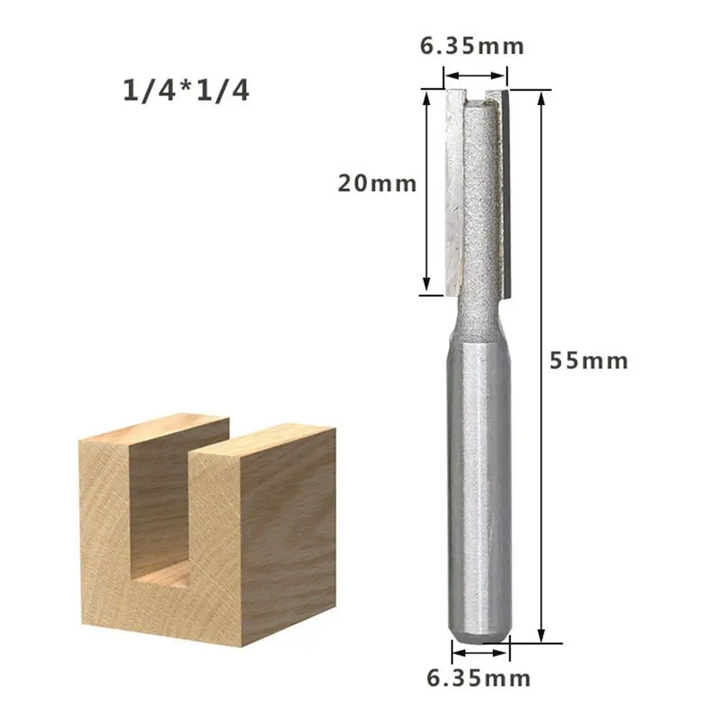 1 шт. 1/" хвостовик прямой для обработки дерева маршрутизатор битовый Карбид Один и двойной край деревообрабатывающий резак фрезы - Длина режущей кромки: D