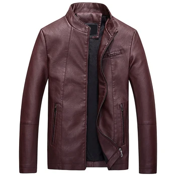 

Men's PU Jackets and Coats Autumn Winter Motorcycle Biker Faux Leather Jacket Men Clothes Thick Outerwear Coats M-4XL MY027