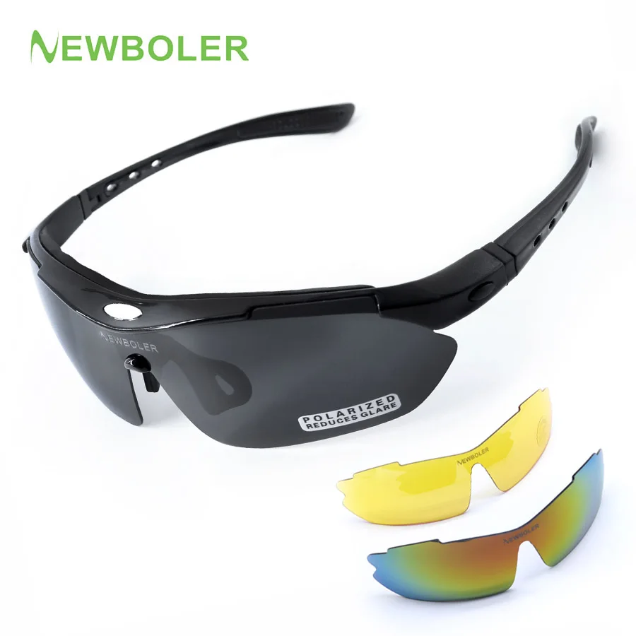 

NEWBOLER Man/Women Polarized Cycling Eyewear Outdoor Sports Sun Glasses MTB Bike Racing Bicycle Sunglasses Goggle+3 Lens