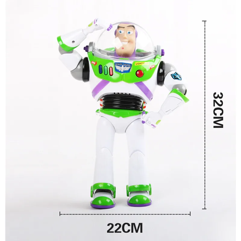 

12.6''Toy Story Buzz Lightyear 15th Anniversary Edition LED Can pronounce PVC Action Figure Collectible Model Toys Box 32cm N710