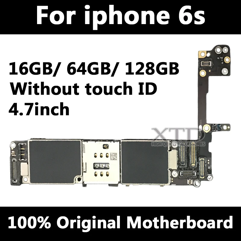 For iPhone 6s Motherboard With Touch ID Original Unlocked Logic Boards For iPhone6s Mainboard 4.7 inch 16g/64g/128g