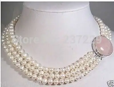 

HOT## Wholesale price > ^Charming 3 rows 7-8mm white pearl necklace