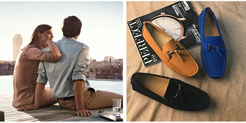 Mens Casual Shoe Loafers Genuine Leather Shoes Men Big Size 46 Driving Boat Shoe Slip-on Men Loafers Suede Shoes Dress 2019 New (4)