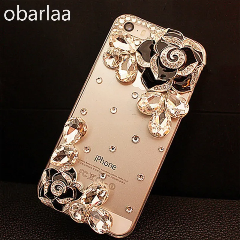 

For Samsung J3 J5 J7 2016 2017 Prime Pro J4 J6 Plus Glitter Flower Rhinestone Diamond Transparent Phone case Soft TPU Back Cover