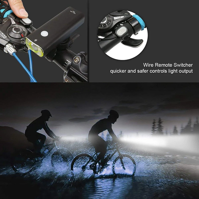 Clearance Dropshipping USB Rechargeable Bike Light Front Handlebar Cycling Led Light Battery Flashlight Headlight Bicycle Accessories 5