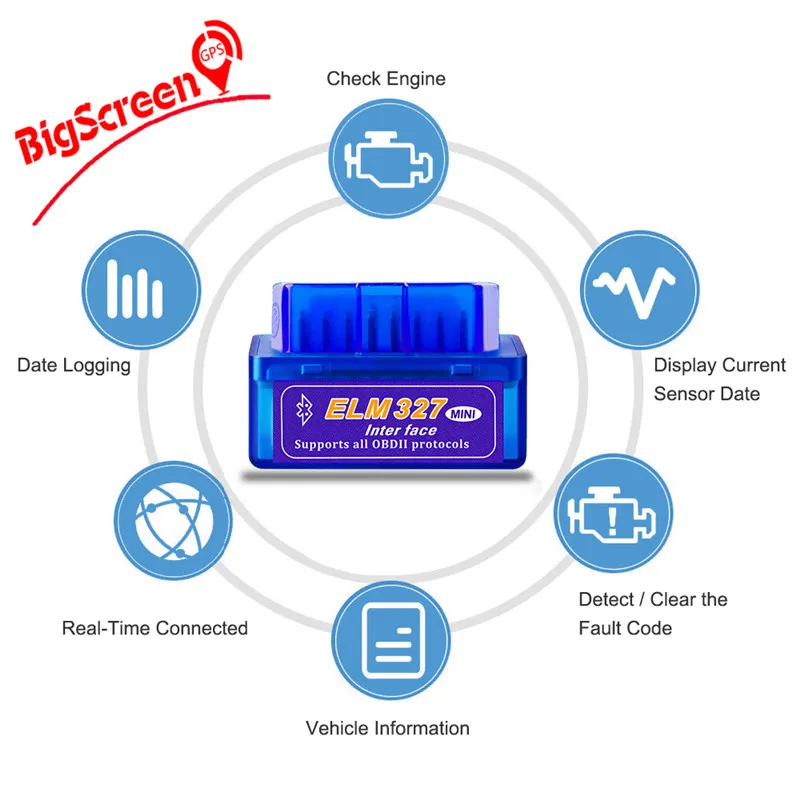 Android 5,1 Android6.0 Android7.1 Android8.0 система для OBD2 ELM327 bluetooth модель BT OBD инструменты для использования в автомобильной навигации