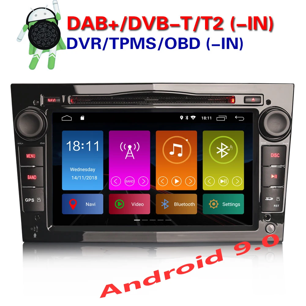 Erisin ES2960PB 7 &quotавтомобильный мультимедийный плеер авто радио Android 9 0 DAB + DVR OBD GPS для