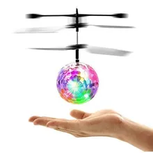 Красочный мини-Дрон Блестящий светодиодный Радиоуправляемый Дрон летающий шар светильник для вертолета хрустальный шар индукционный Дрон Квадрокоптер самолет детские игрушки