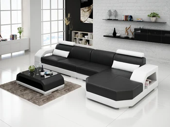 

Modern living room sofa L-shape leather sofa