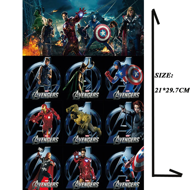 

Top The Avengers Stickers forA4 Size Phone iPad Tablet Laptop Luggage Skateboard Bicycle Motorcycle Auto Car Styling Decal