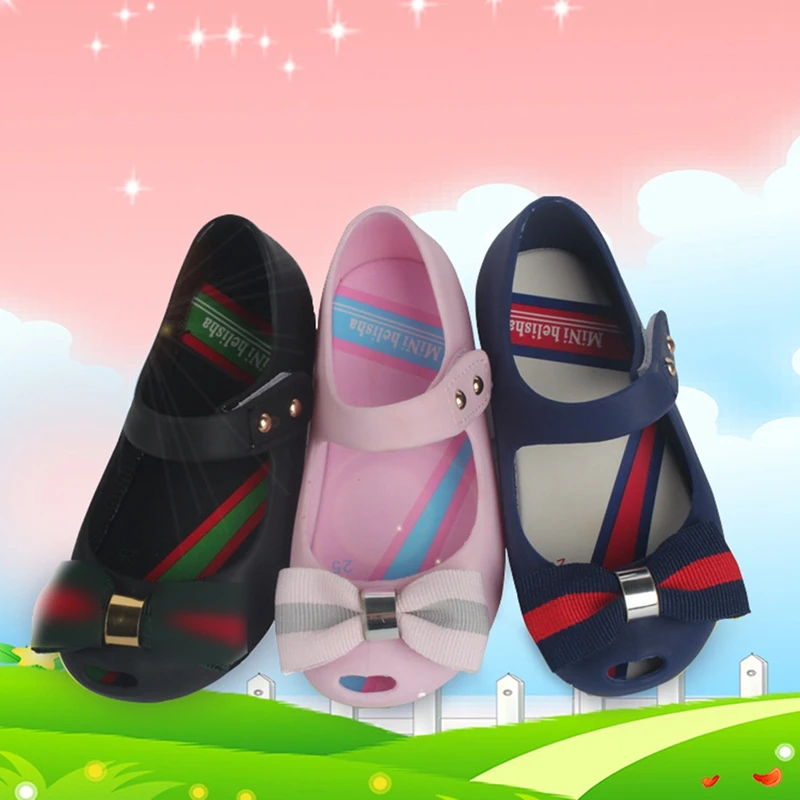

Sandals for Girls 2019 Summer New PVC Bow Soft Comfort Kids Shoes Water Sandal Toddler Hook&Loop Girl Sandals