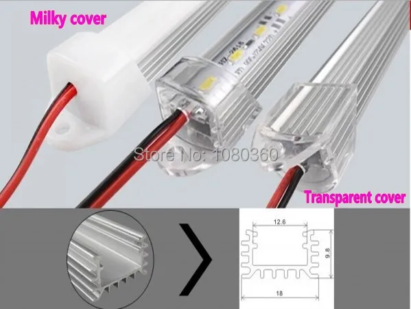 

50Sets 50cm/100cm 12V 24V SMD 5630 5730 led Strip Light Hard Bar waterproof+ "U" Aluminium profile Cover kit