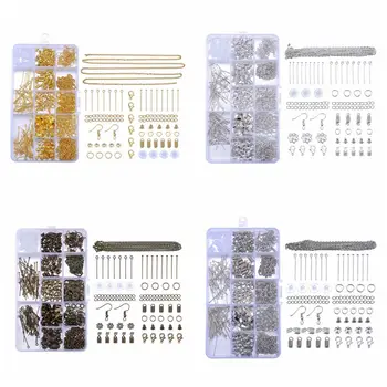 

541PC/Box Alloy T Needle Open Ring Lobster Buckle Ear Hook Ear Plug Flower Support Rope Buckle Tail Chain Jewelry Accessories