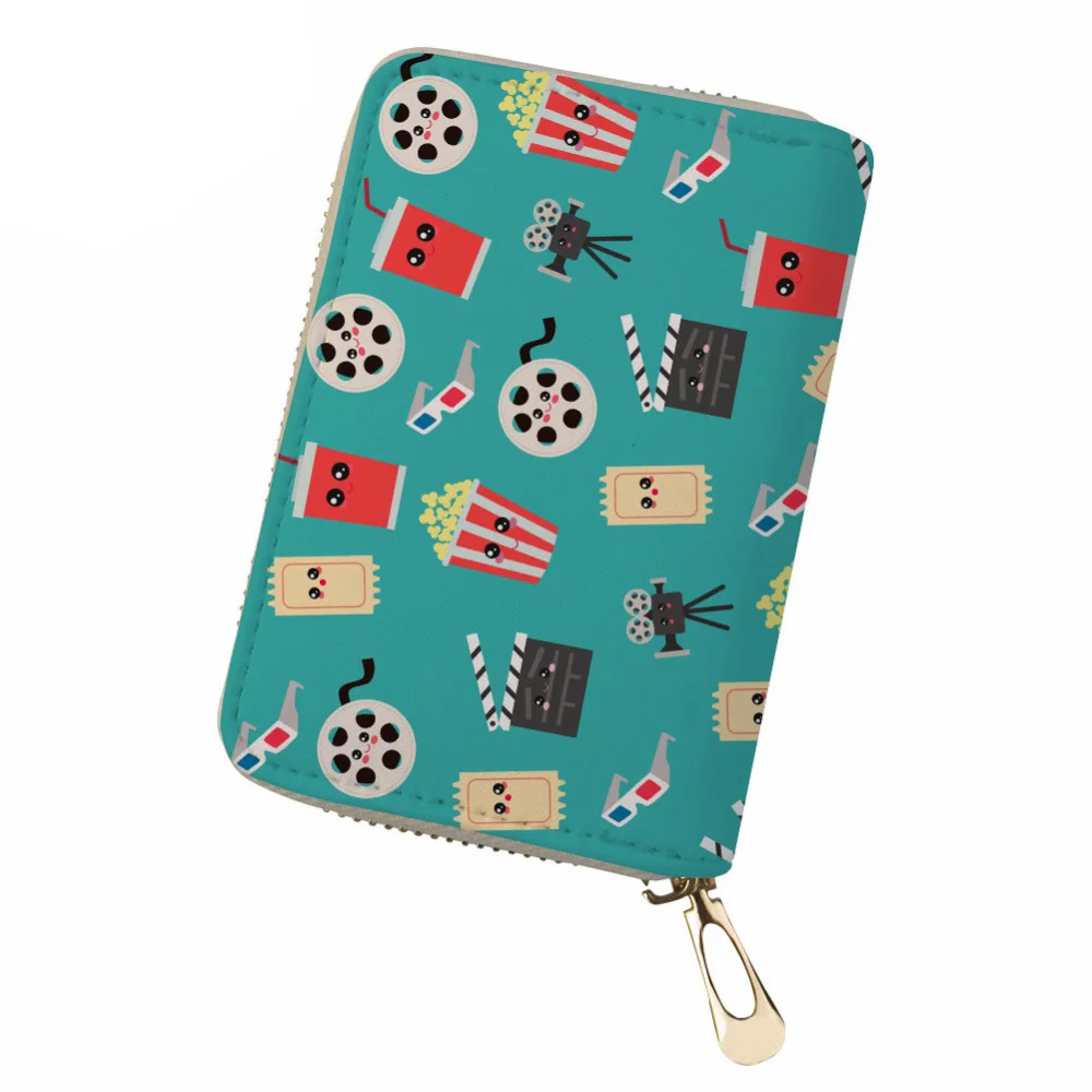 

NOISYDESIGNS Women ID Card Holder Movie Print PU Credit Card Holder Fashion Card Organizer Ladies Bank Card Holders Pochette