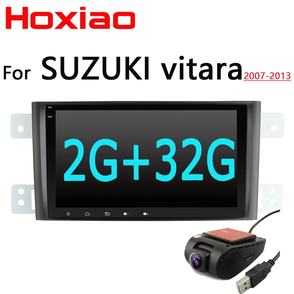 Android Автомобильная магнитола для Suzuki Grand Vitara Escudo JT 2007-2013 8 дюймов четырехъядерный wifi BT gps 2 din Видео Аудио мультимедиа playe - Цвет: 2G With DVR
