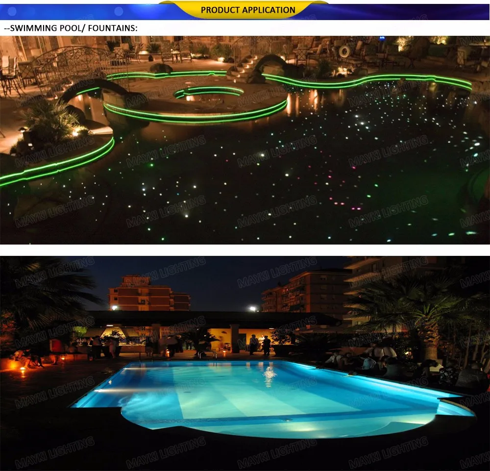 Waterproof fiber optic illuminator 40W white Cree chip LED with twinkle effect and remote controller for swimming pool lighting
