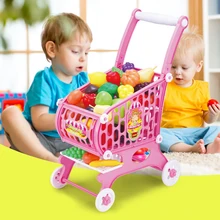 Детская корзина для покупок в супермаркете, игрушки для девочек, игрушечная игрушка с фруктами и овощами, большая версия, подарок для детей