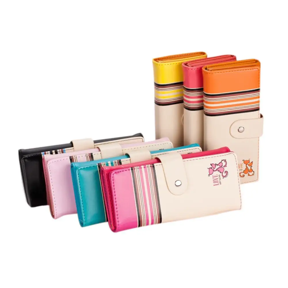 

Yfashion Women Long Wallet New Female Contrast Color Leather Purse Fashionable Card Holder Bags For Women 2019