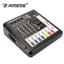 FX-Q4 караоке аудио микшер 4 канала Микрофон Звук микшерный пульт усилитель с USB Встроенный 48 В фантомное питание