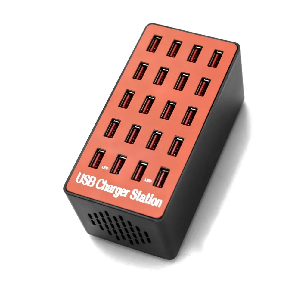 SOONHUA Portable  20 USB Ports USB Smart Charger 5V Output Fast Charging Station Power Adapter For Mobile Phones Tablets Laptops