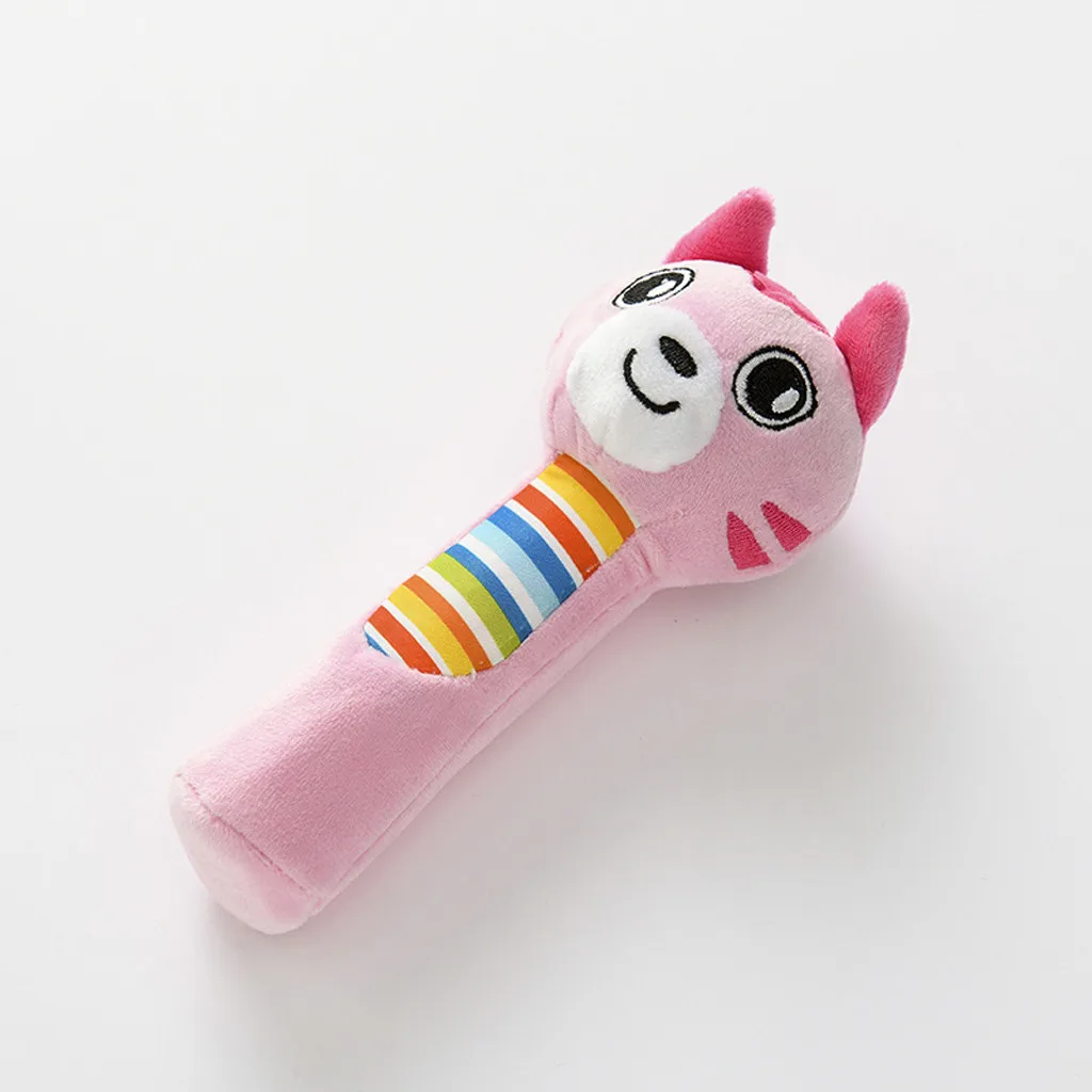 Newborn Infant Developmental Hand Grip Cartoon Baby Toys Animals Handbells